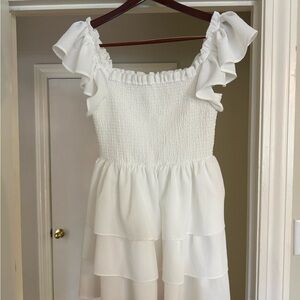 White Ruffled Dress